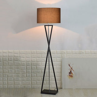 Eryn Retro Cylinder Tripod Metall Tyg Multi Color Golvlampa