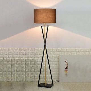 Eryn Retro Cylinder Tripod Metall Tyg Multi Color Golvlampa