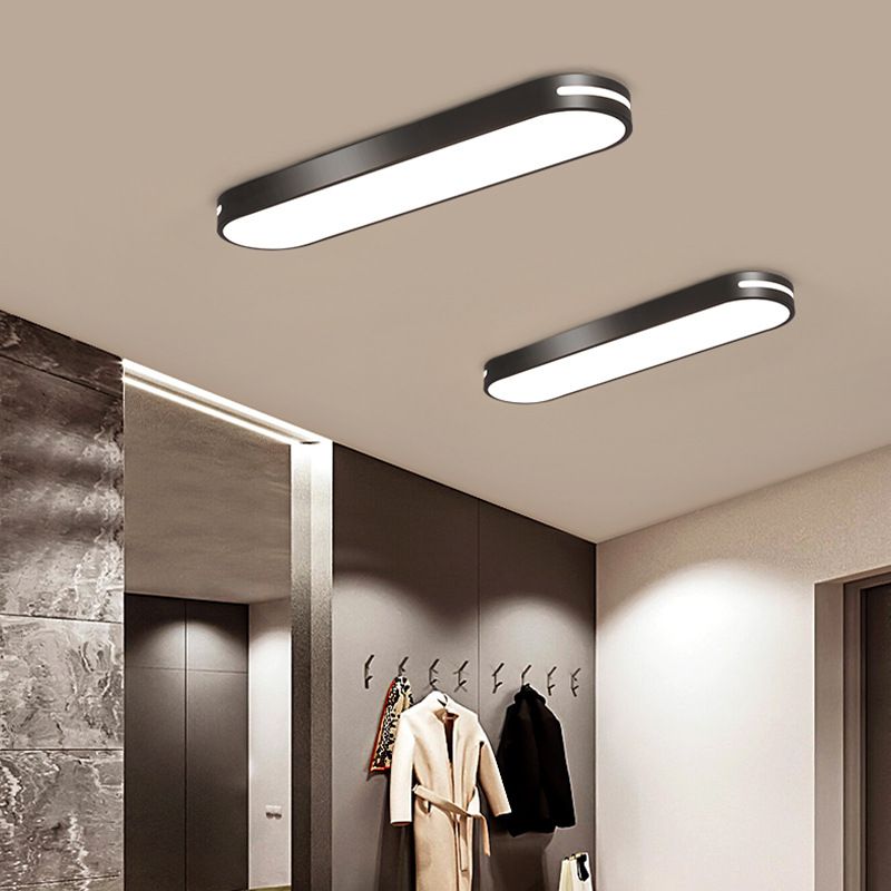 Arisha Oval Flush Mount LED Ceiling Light, Black/White/Grey/Gold