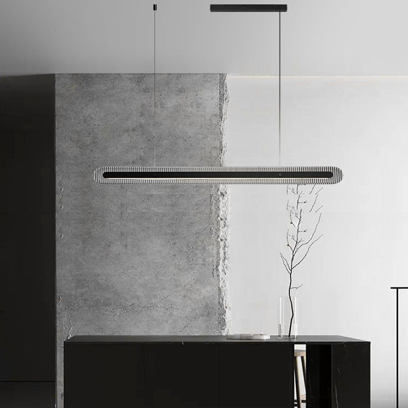 Arisha Minimalist Linear Metal/ Pendant Light, Black