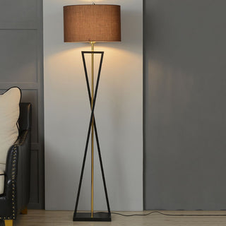 Eryn Retro Cylinder Tripod Metall Tyg Multi Color Golvlampa