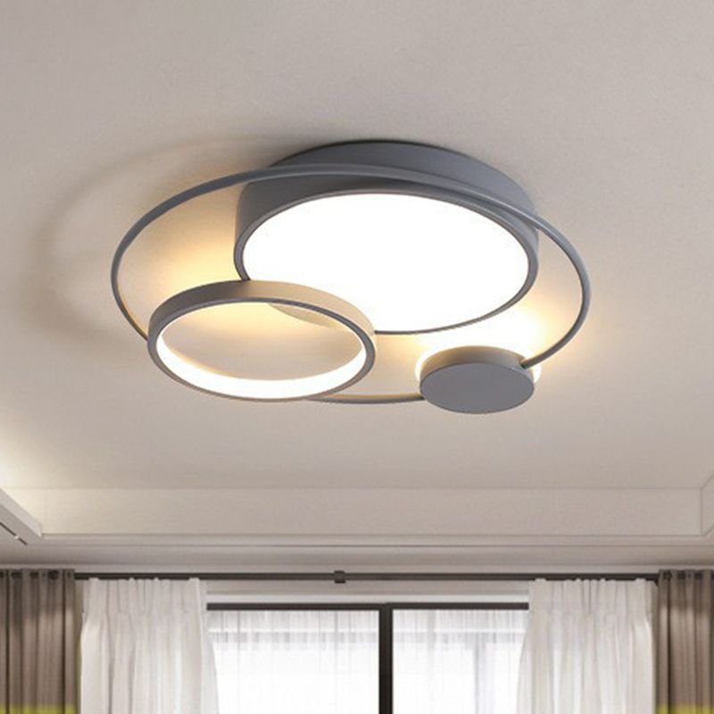 Arisha nútímalegt hringlaga LED-loftljós, svart og hvítt