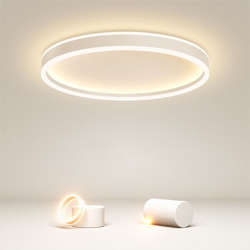 Arisha moderne rund LED-loftslampe i metal, hvid/sort