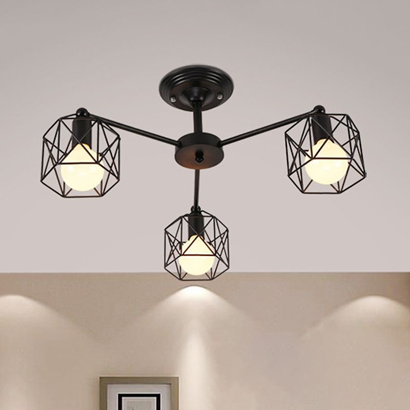 Arisha sort semi-flushloftslampe