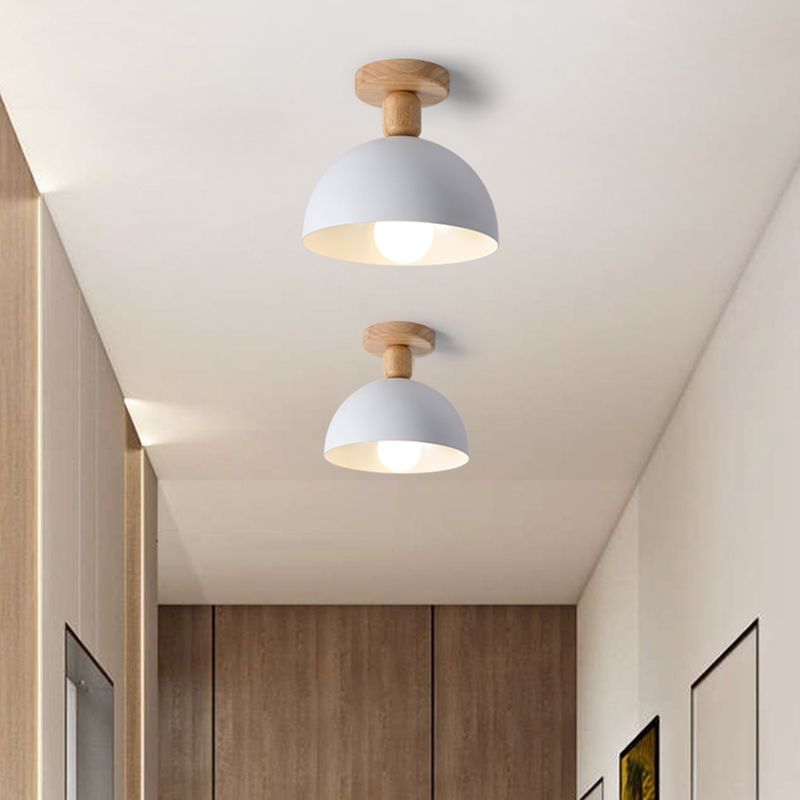 Muto Modern LED Wood Dome Ceiling Light