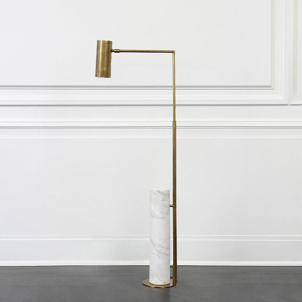 Salgado Minimalistic Gold Floor Lamp, Metal & Marble, Living room