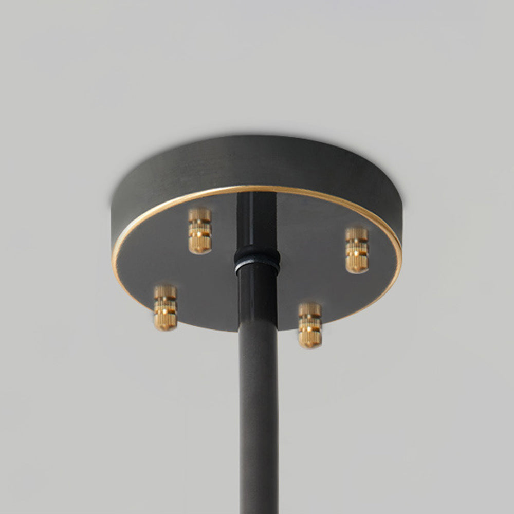 Kristy moderne ringformet pendellampe i metal og glas, sort/guld