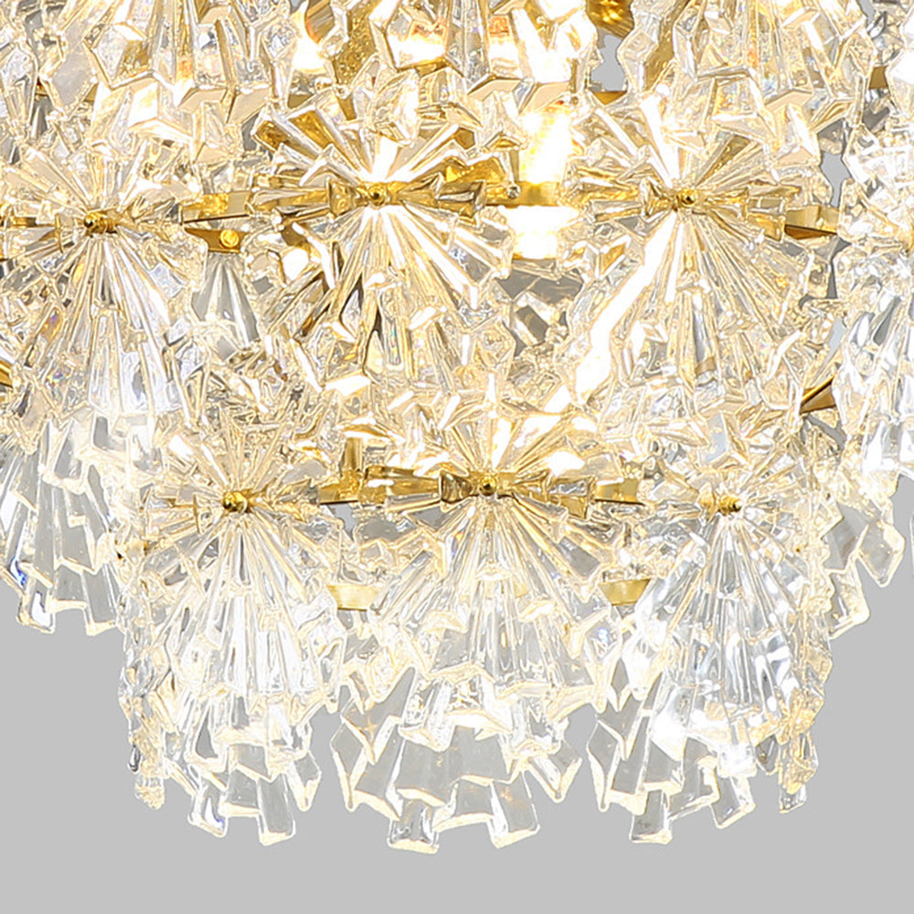 Kristy elegant guldfärgad pendellampa med 3 ringar, metall/glas