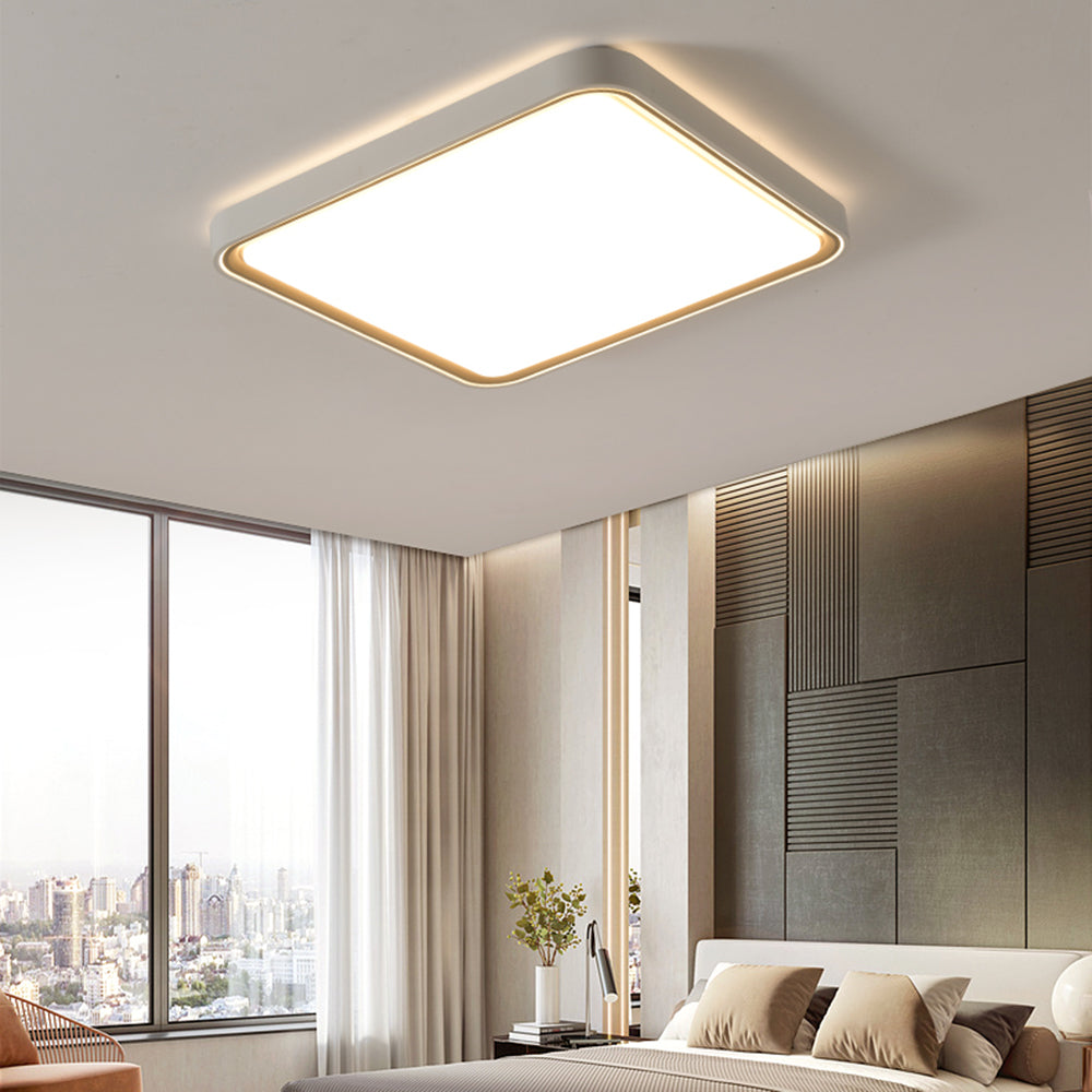Arisha minimalistisk rund/firkantet metal-loftslampe til planmontering, guld