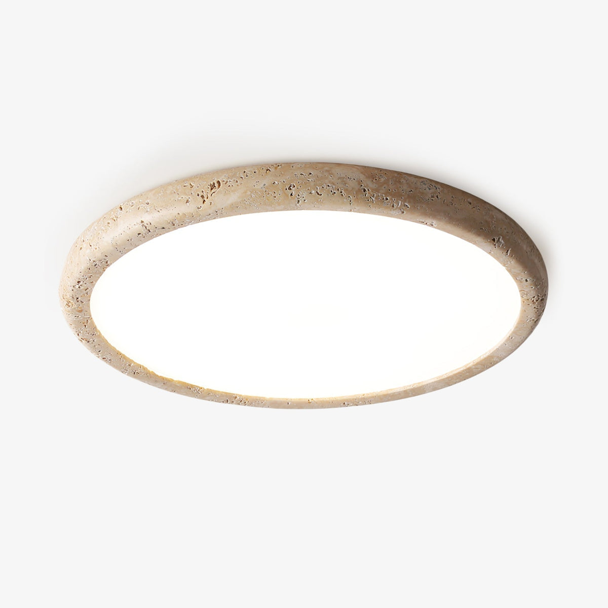 Aurrina loftslampe i travertin med ringramme
