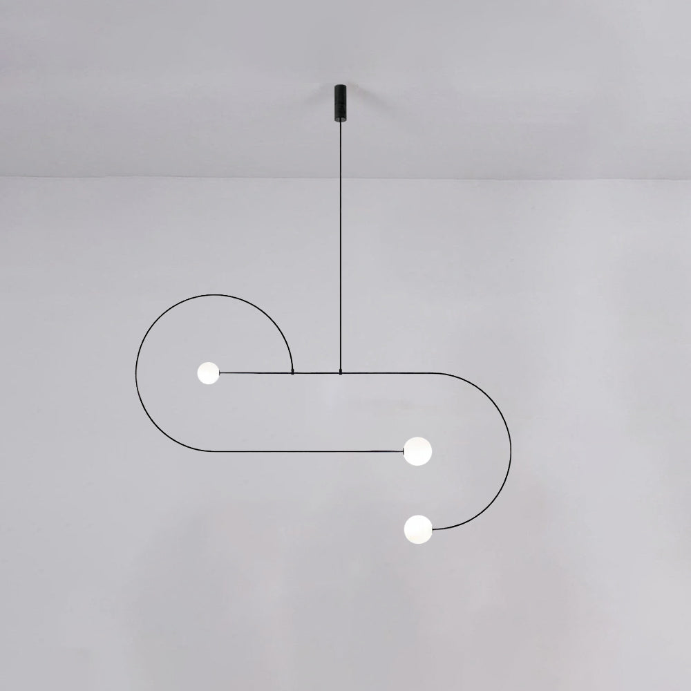 Arisha minimalistisk linjär mobil pendellampa, svart