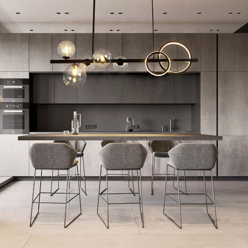 Arisha Pendant Light Bubble Circle Modern Black/Gold, Bedroom