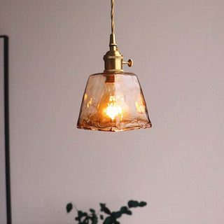 Levy Retro Liten LED Pendellampa Guld Glas Badrum Vardagsrum