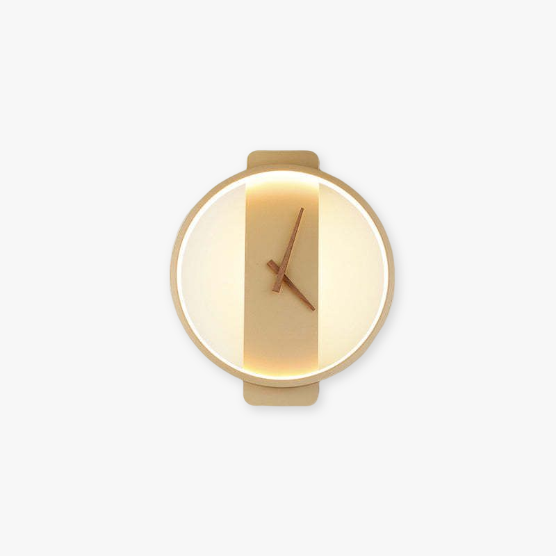 Valentina Arisha Square Clock Metal & Wall Lamp, Gold
