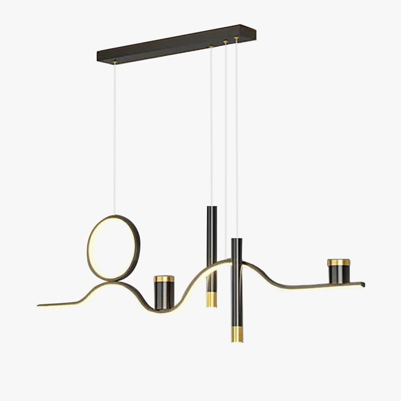 Arisha Modern Metal Linear Starry Night Pendant Light, Black