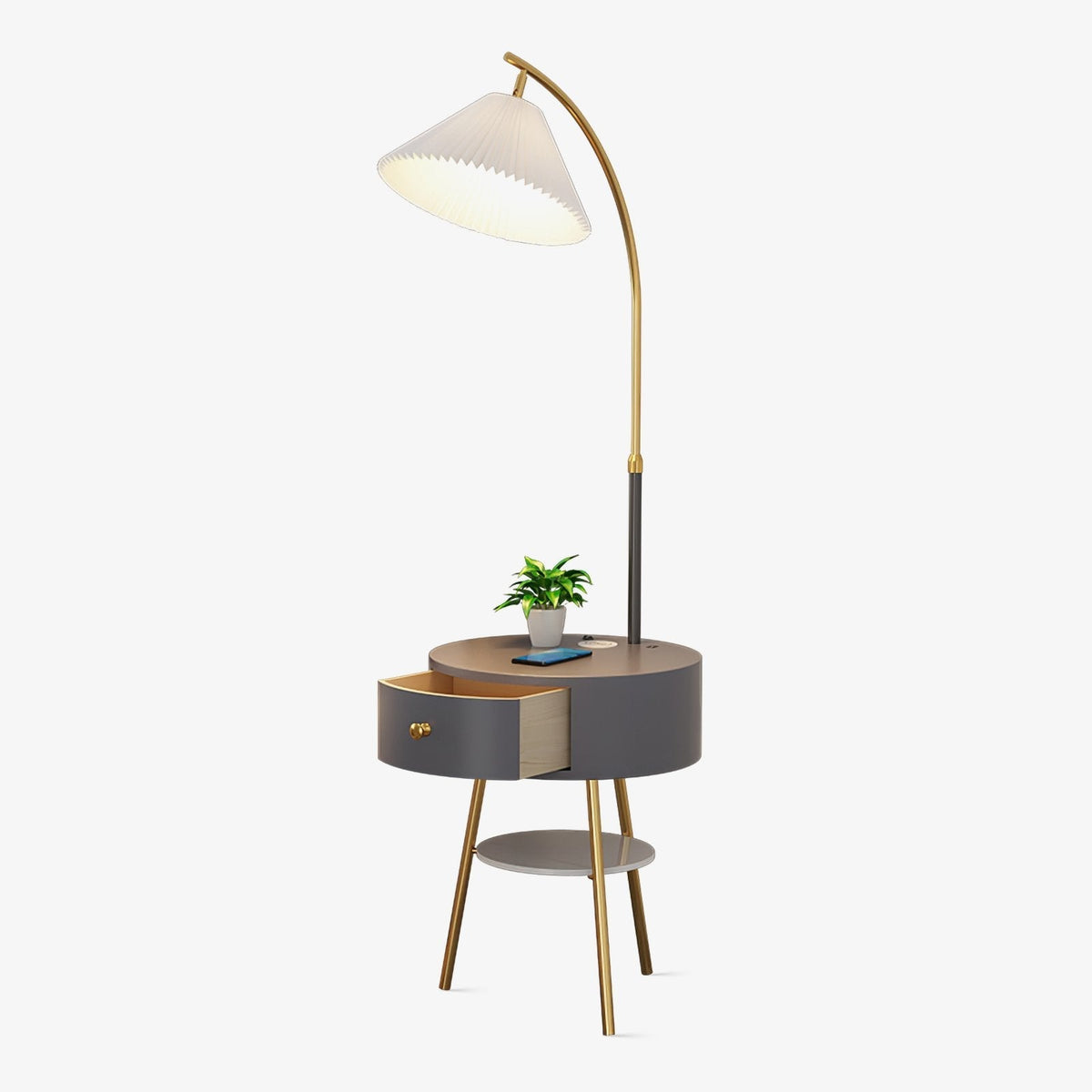 Arcora Pleated Arc Floor Light