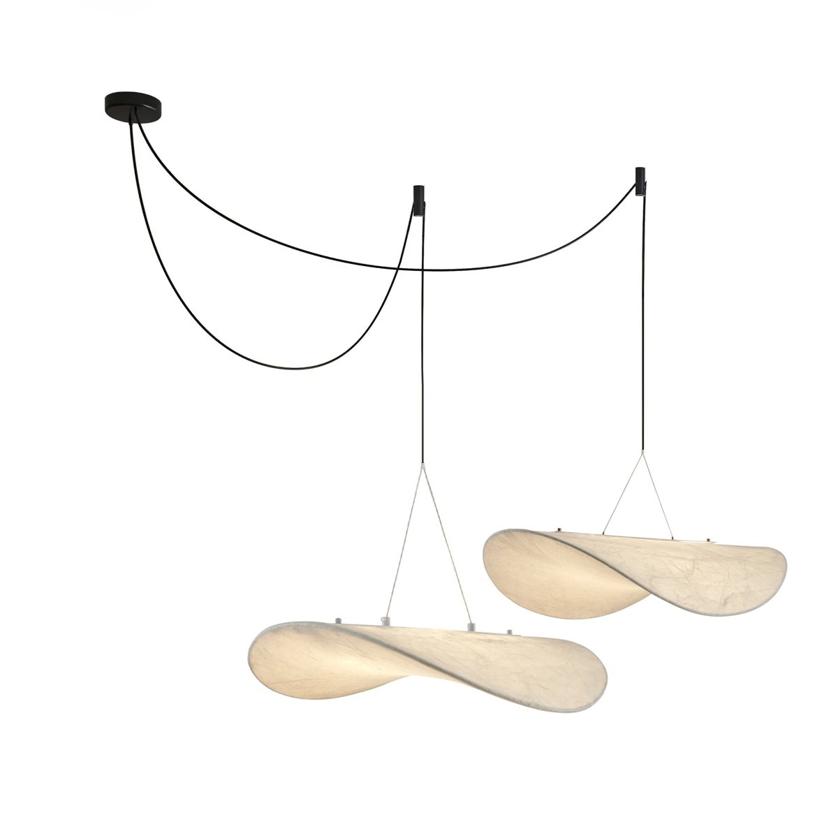 Candeeiro suspenso Marenis Elegance nórdico em seda