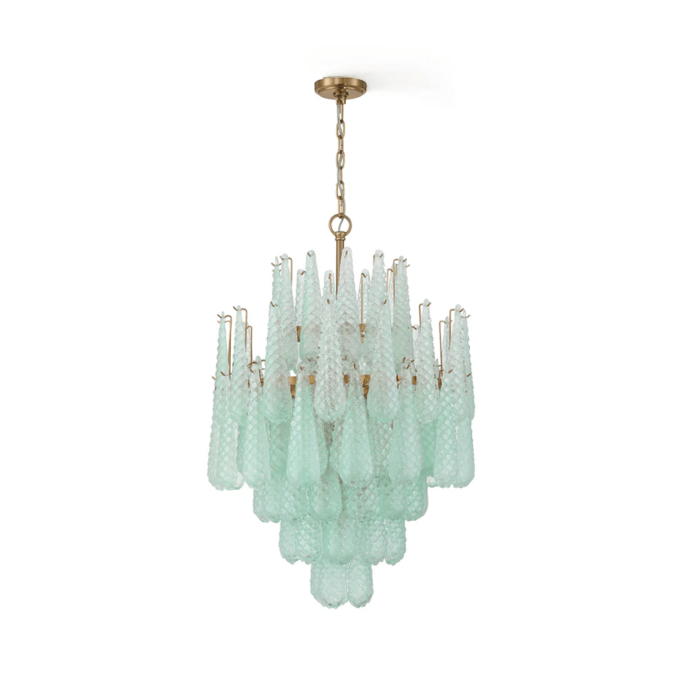 Velorian Lysekrone med dråbeformet tekstureret glas elegant