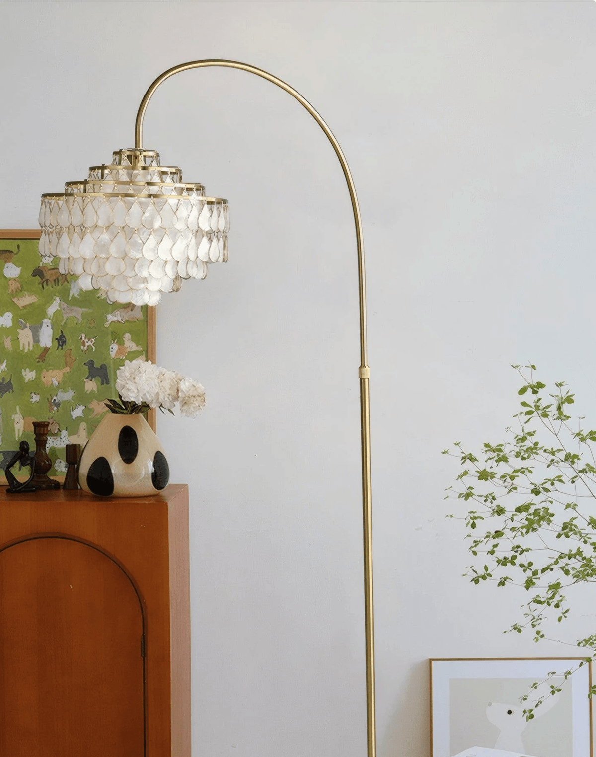 Luksus-gulvlampe med skal Emily