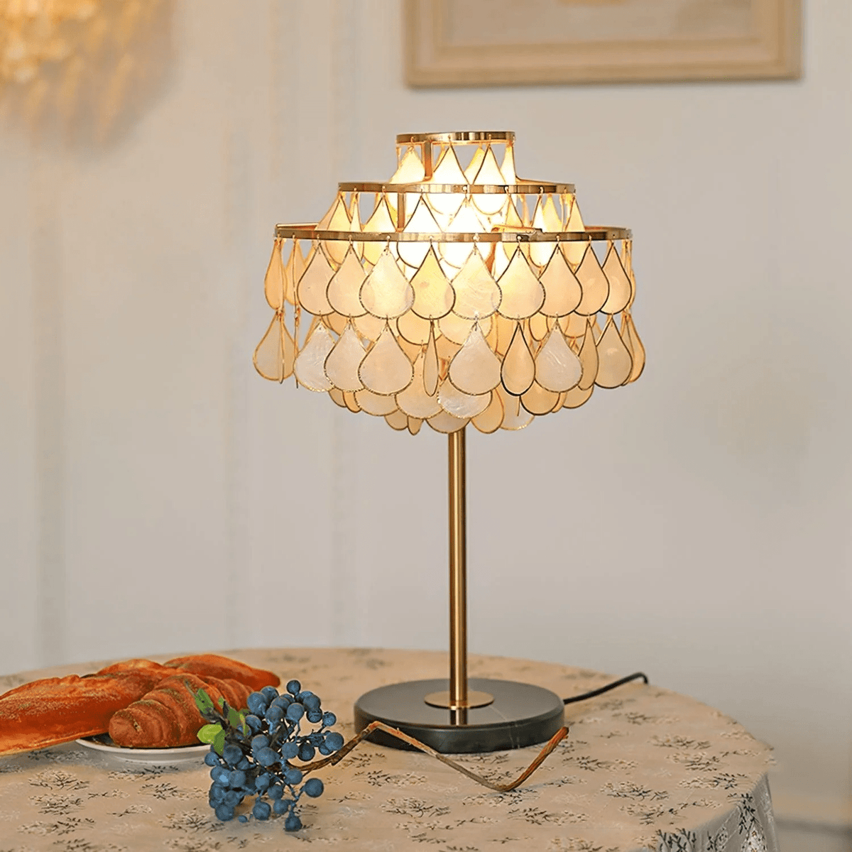 Luksus-skalbordlampe med dråber Jacob
