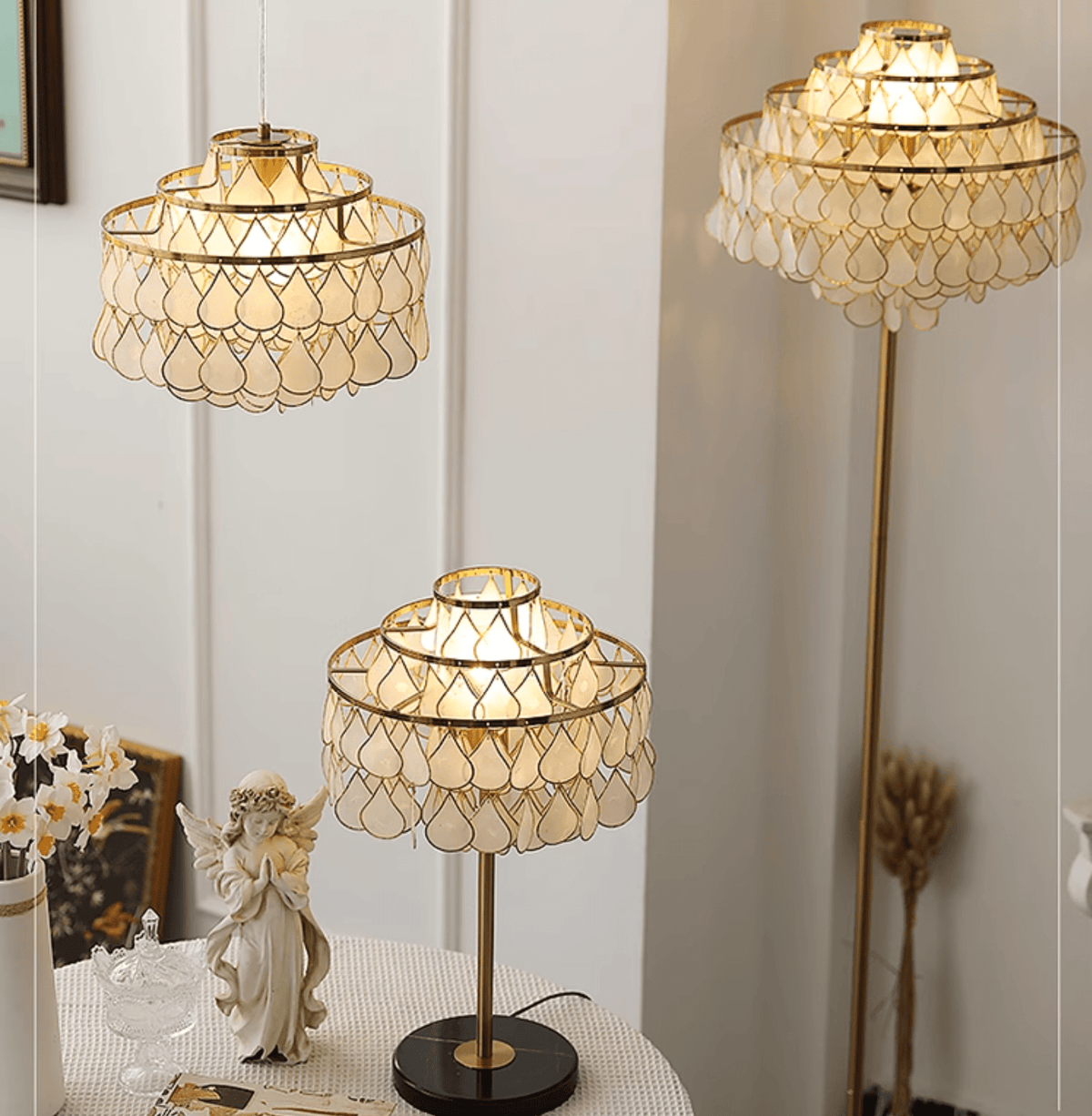 Luksus-skalbordlampe med dråber Jacob