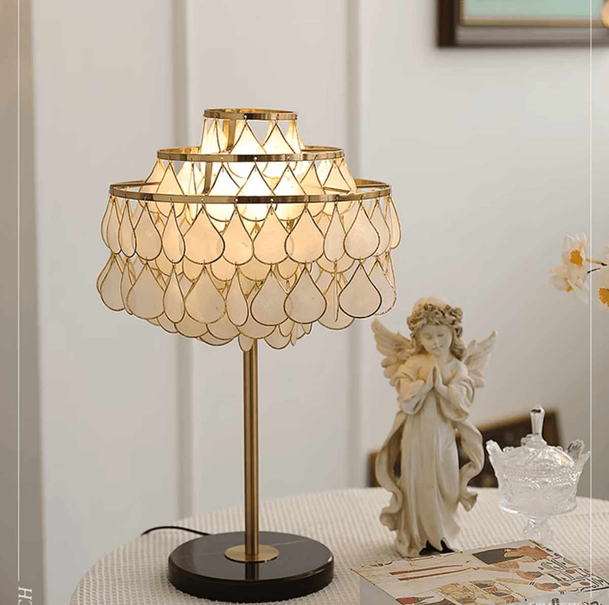 Luksus-skalbordlampe med dråber Jacob