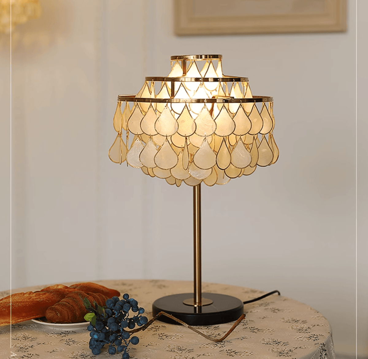 Luksus-skalbordlampe med dråber Jacob