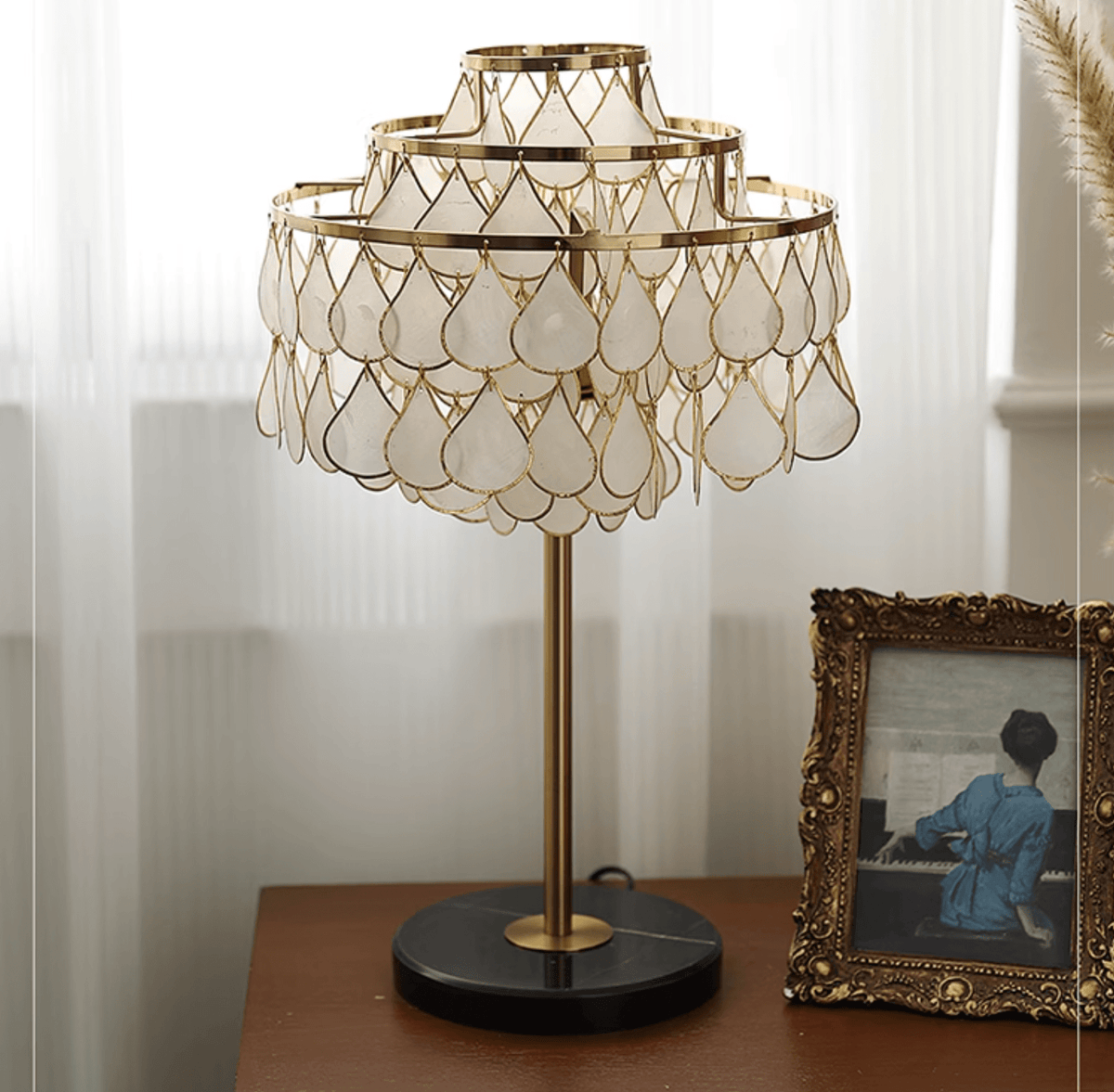 Luksus-skalbordlampe med dråber Jacob