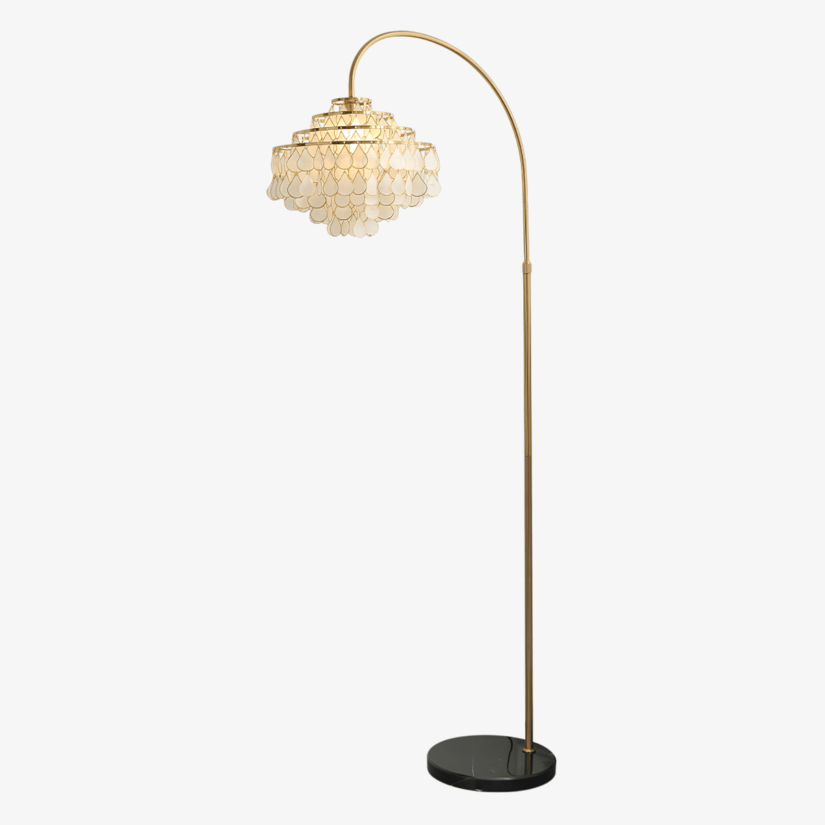 Luksus-gulvlampe med skal Emily