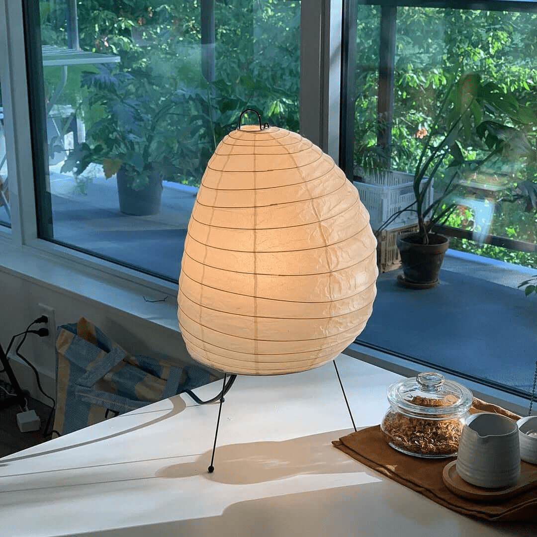 Elaris moderne bordlampe i rispapir