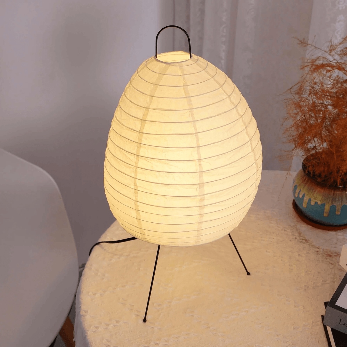 Elaris moderne bordlampe i rispapir