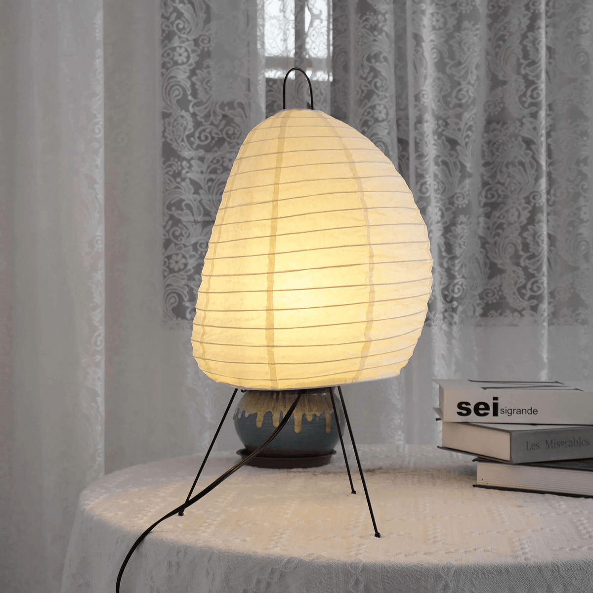 Elaris moderne bordlampe i rispapir