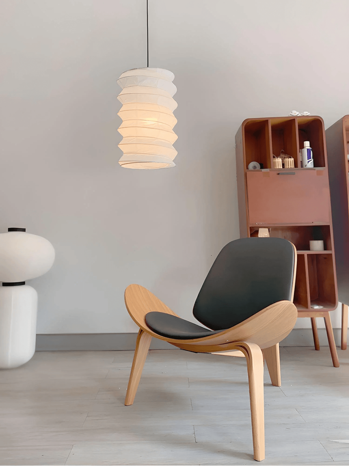 Luninaine minimalistisk pendellampe i papir