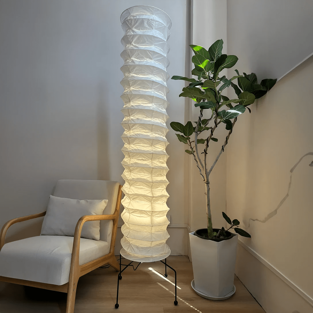 Soraine minimalistisk gulvlampe i rispapir