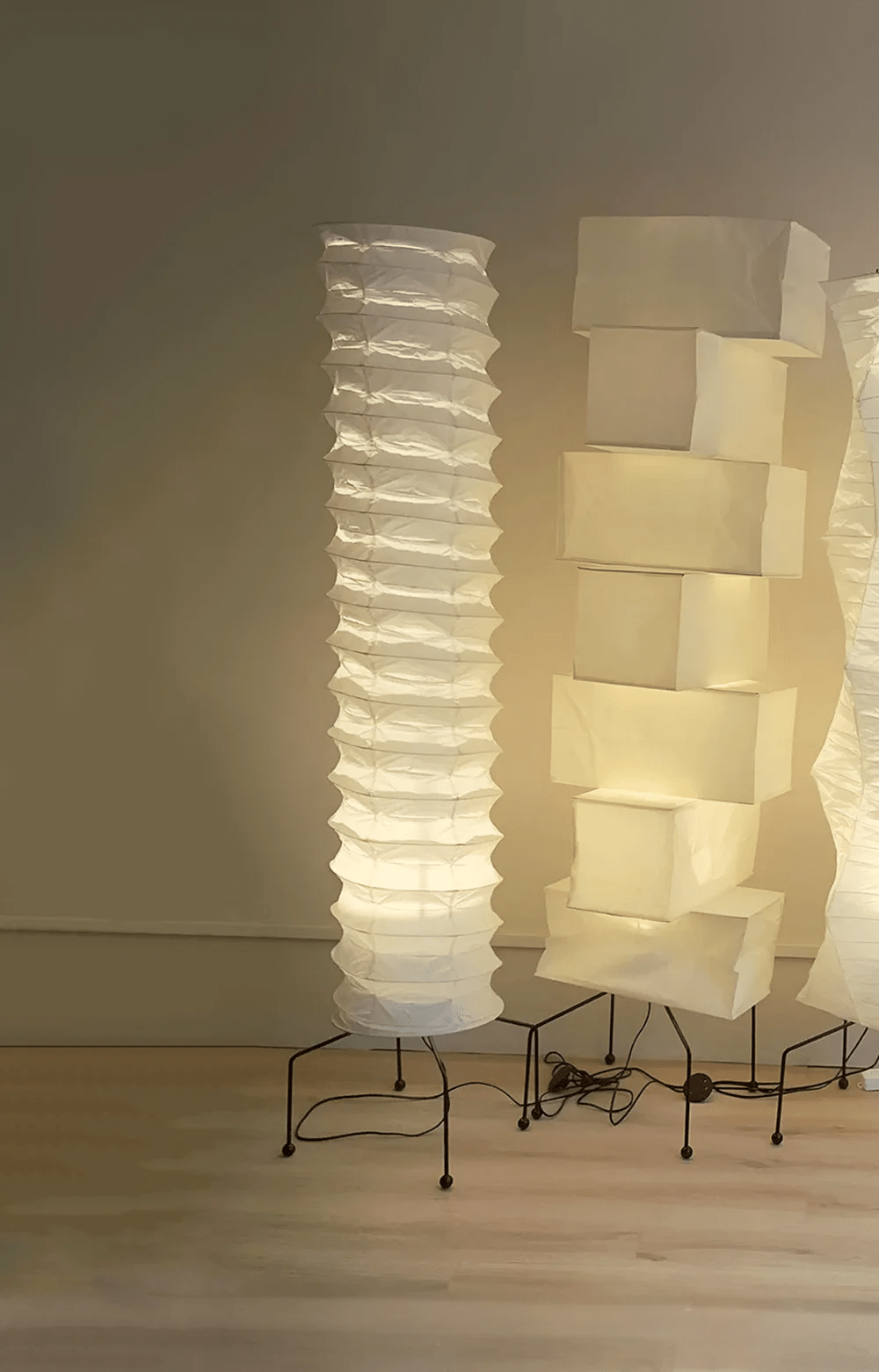 Soraine minimalistisk gulvlampe i rispapir