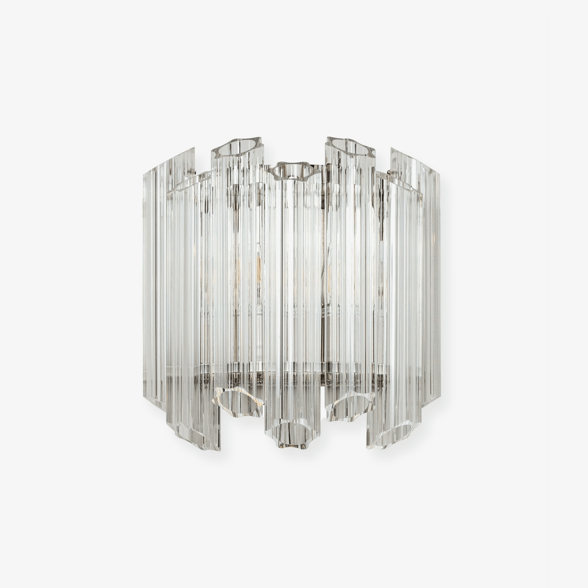 Candeeiro de parede em tubo de vidro Murano transparente, em cascata Celalaria