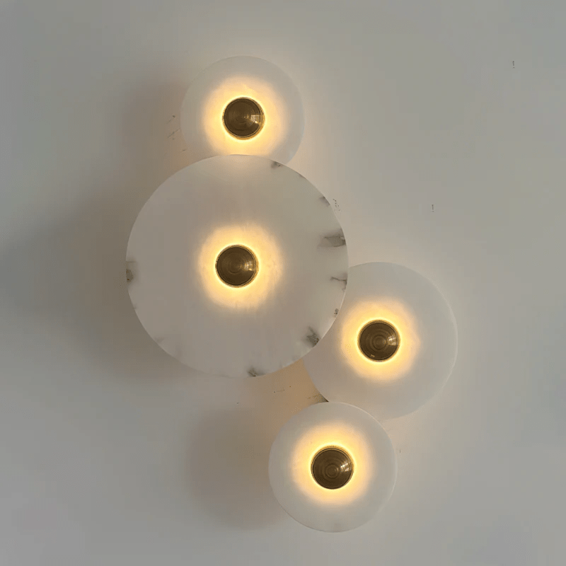 Candeeiro de teto minimalista em alabastro