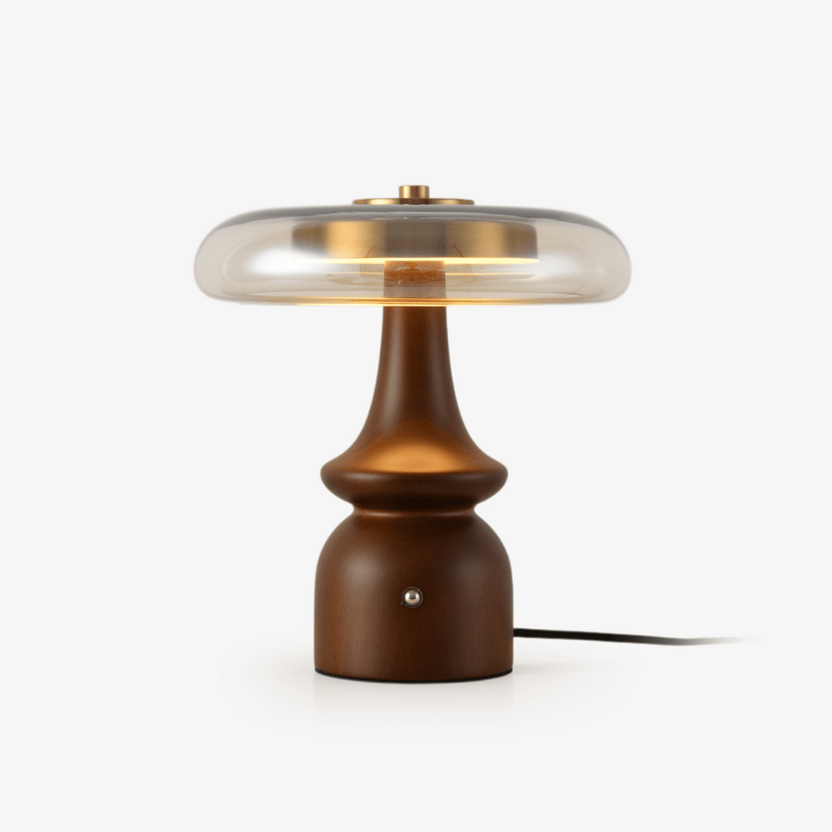 Candeeiro de mesa retro em vidro Mushroom