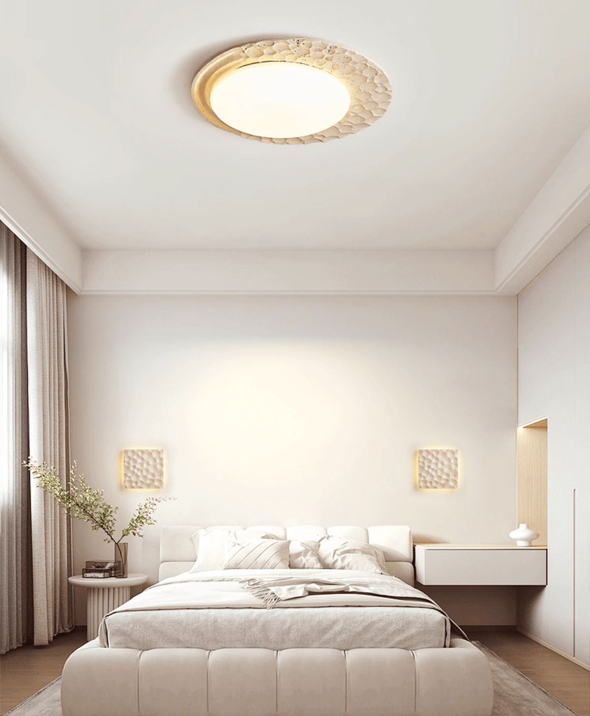 Ivsoris Tekstureret travertinloftlampe