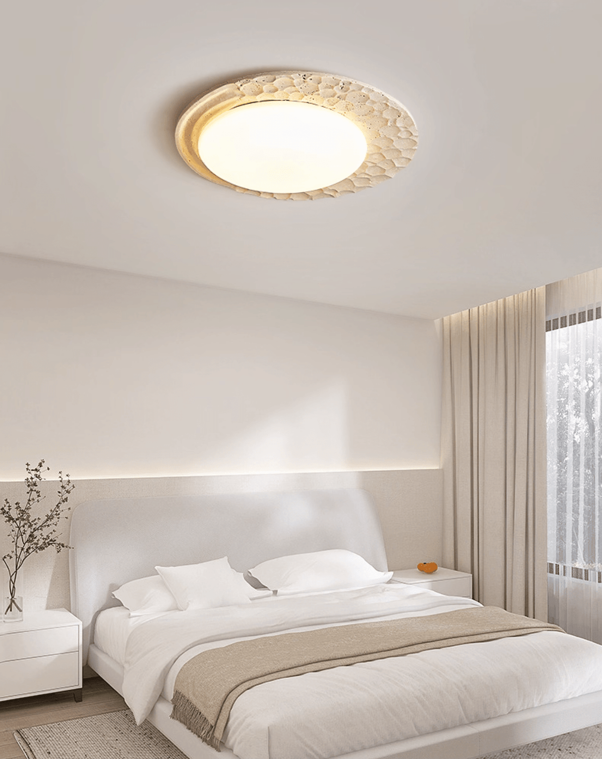 Ivsoris Tekstureret travertinloftlampe