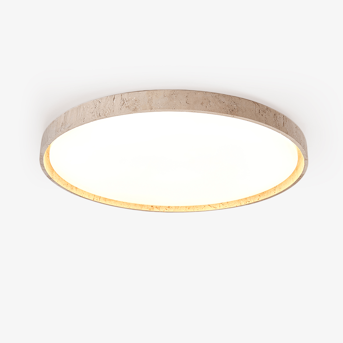 Kathy-rund loftlampe i travertin