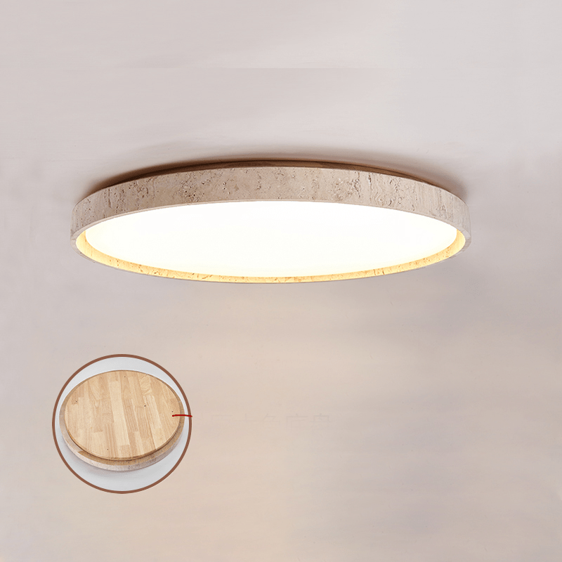 Kathy-rund loftlampe i travertin