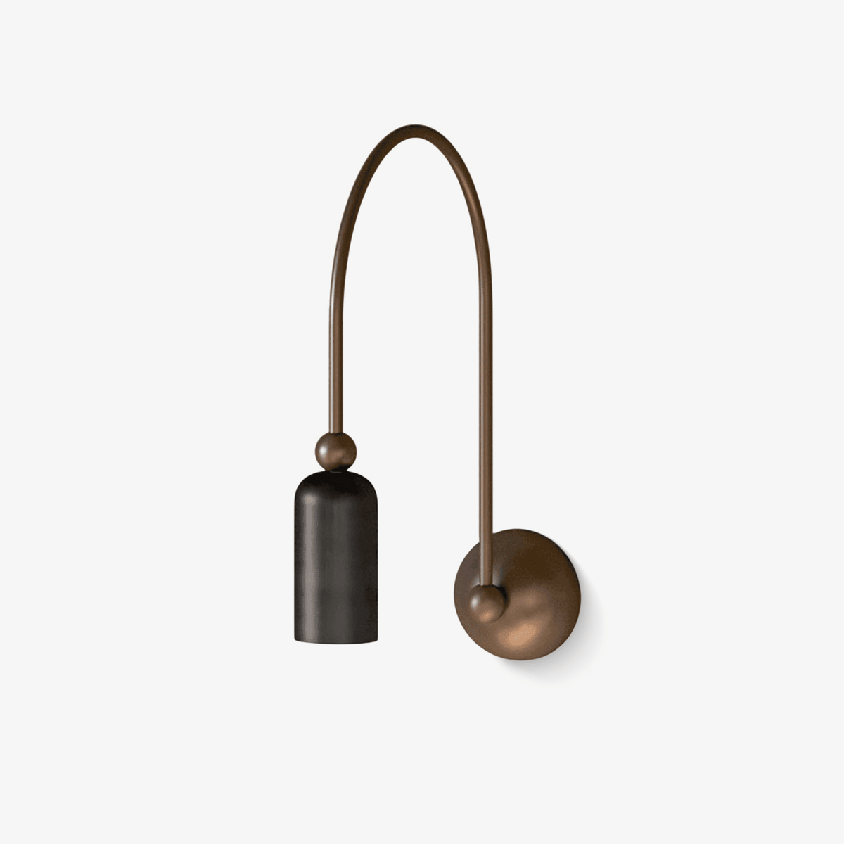 Candeeiro de parede curvo em bronze e preto Vortigaud