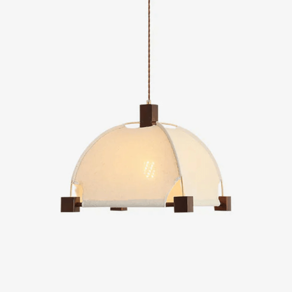 Candeeiro suspenso vintage de madeira Elvoenne