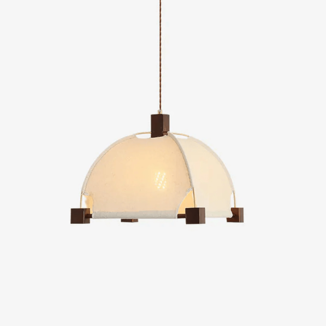 Candeeiro suspenso vintage de madeira Elvoenne