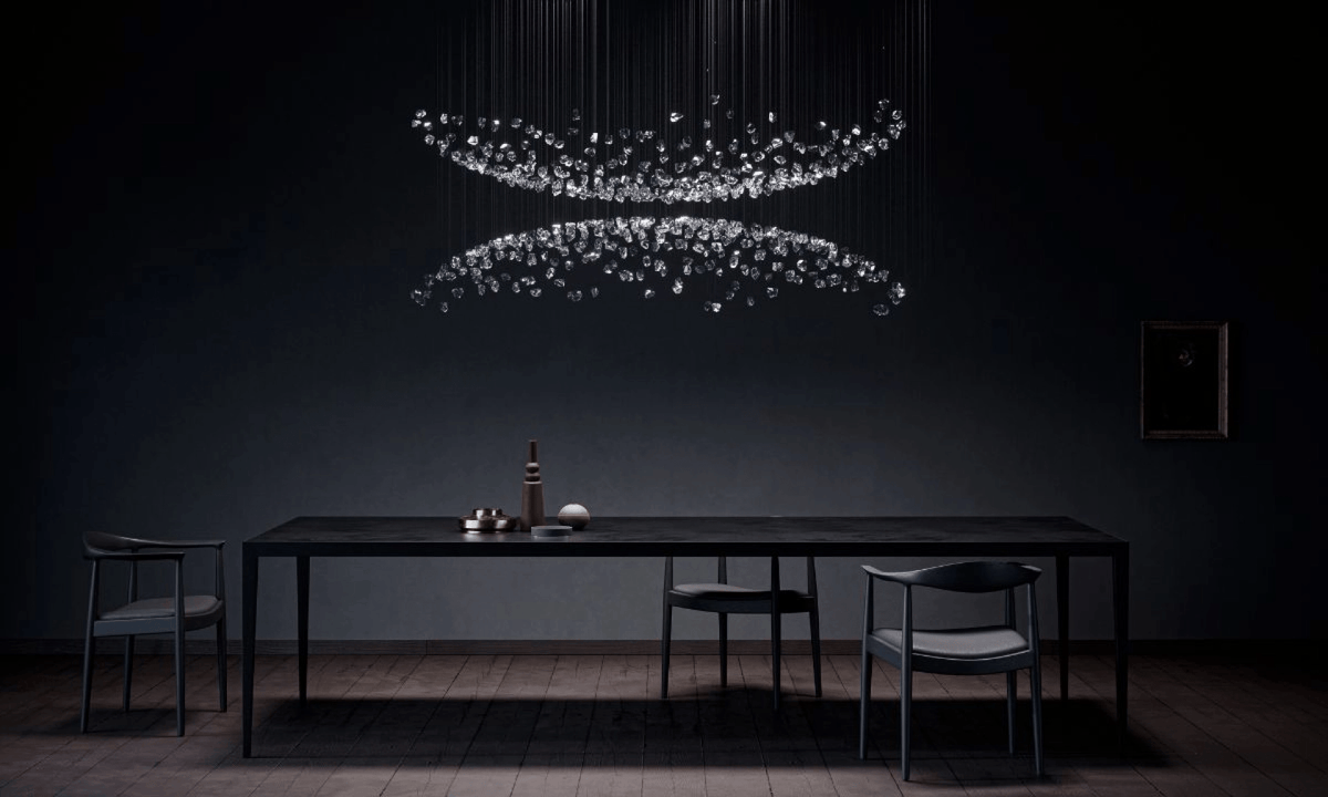 Candeeiro de teto OreStone Grand em cristal de quartzo personalizável