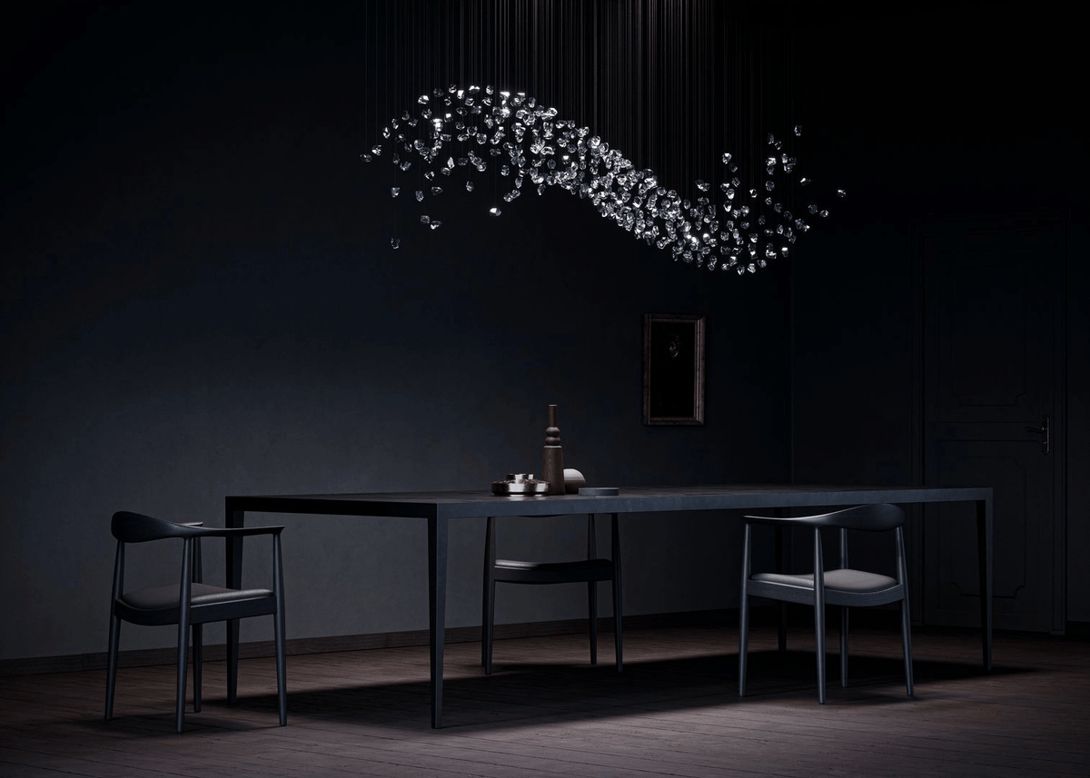 Candeeiro de teto OreStone Grand em cristal de quartzo personalizável