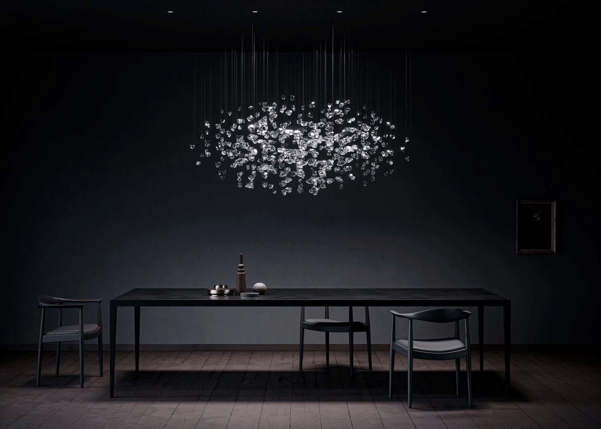 Candeeiro de teto OreStone Grand em cristal de quartzo personalizável
