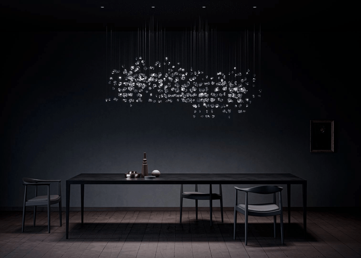 Candeeiro de teto OreStone Grand em cristal de quartzo personalizável