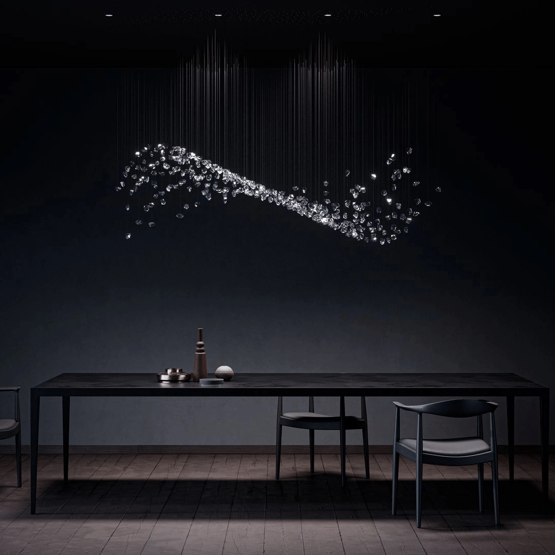 Candeeiro de teto OreStone Grand em cristal de quartzo personalizável